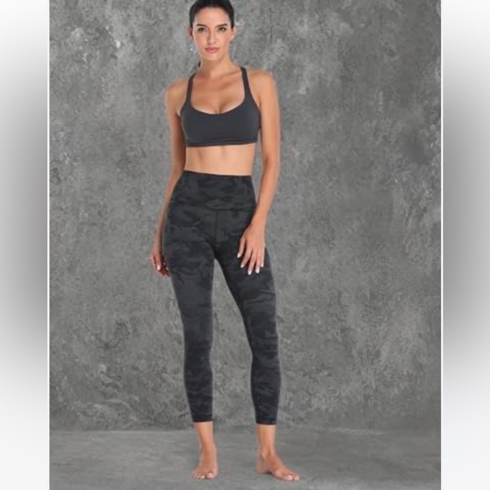 HeyNuts Essential Full length Yoga Pants Diamond Dye Coal Black